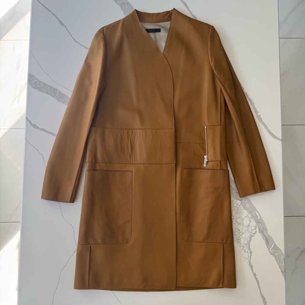 THE ROW LEATHER COAT - Picture 5 of 16